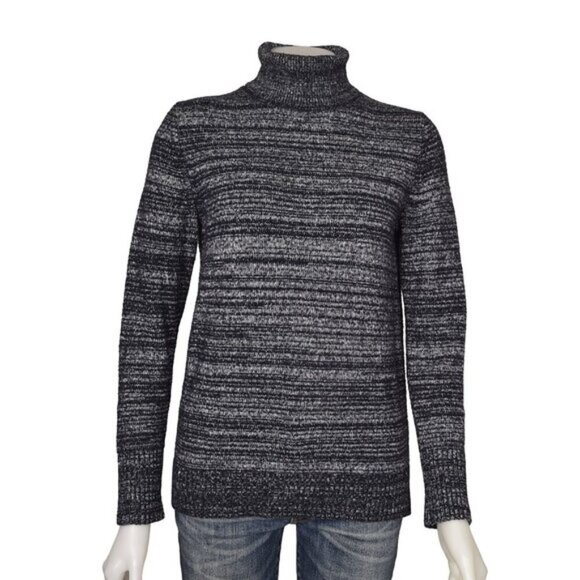 J. Crew Turtleneck Sweater Space Dyed Blue Black Size Small - Picture 2 of 10